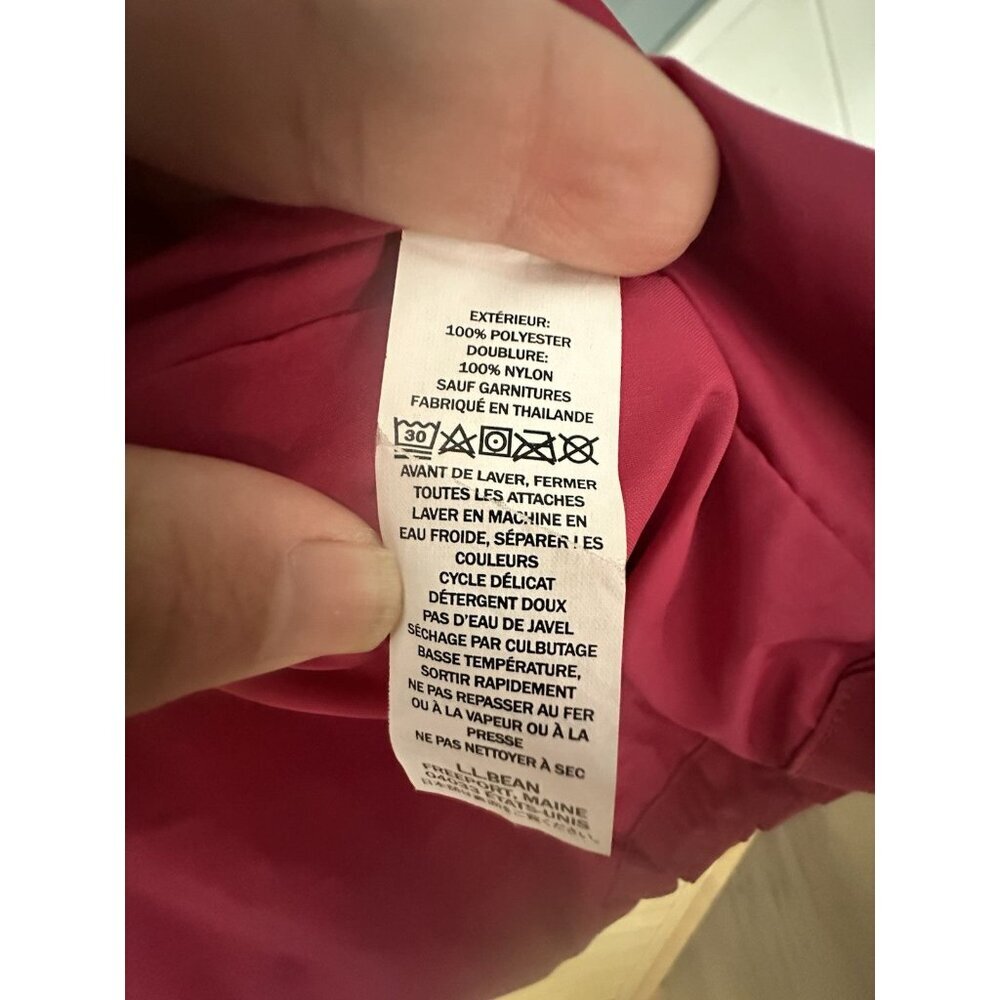 L. L. Bean Women’s Sz L Durable Water-Resistant Full Zip Hooded Burgundy Jacket - Picture 7 of 9